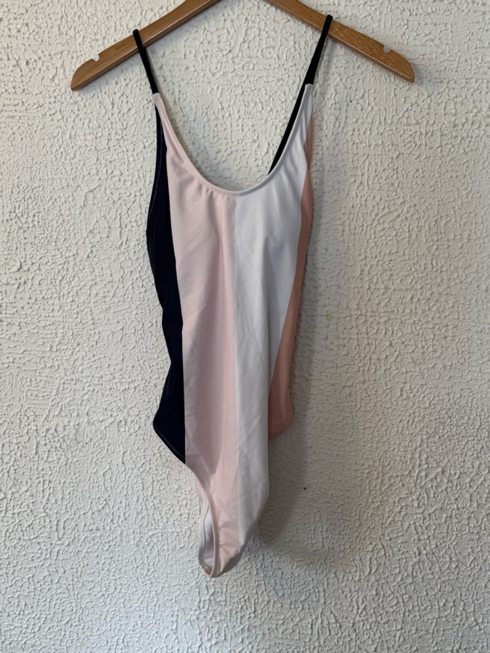 Cupshe Colorblock Scoop One-Piece Swimsuit - Pink, White & Navy